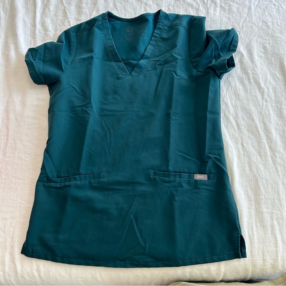 Women's figs Teal V-Neck Scrub Top
